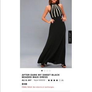 After Dark My Sweet Black Beaded Maxi Dress
